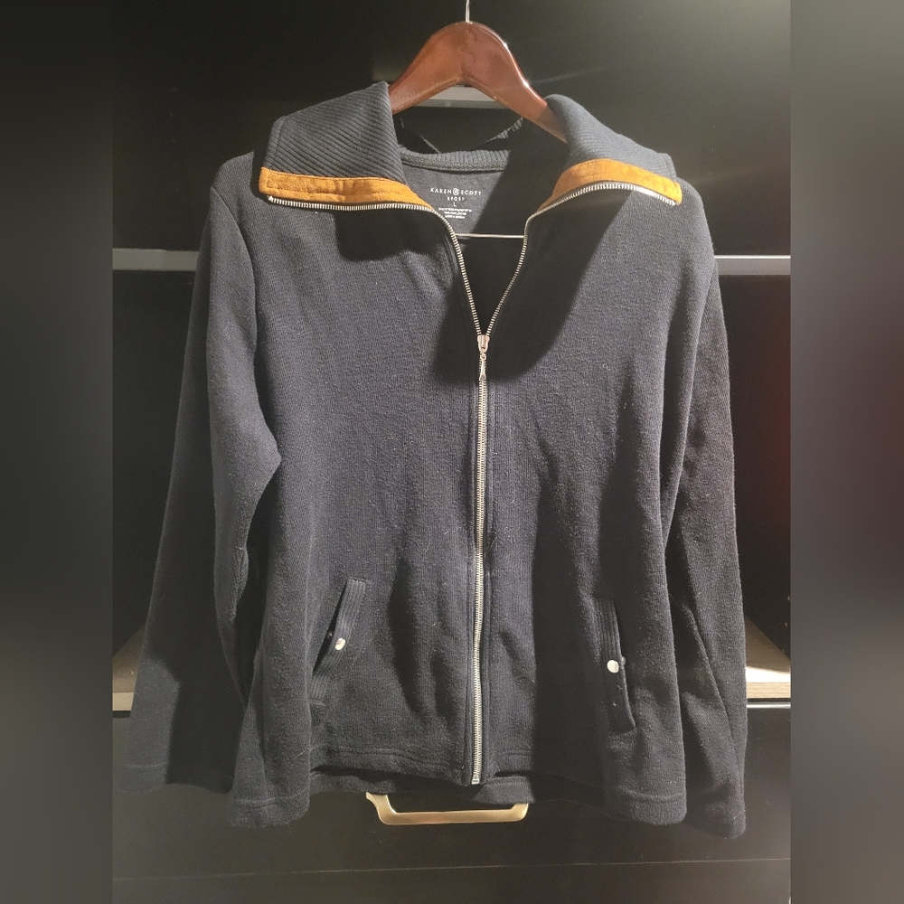 Karen Scott Sport Black sweater women's size Large